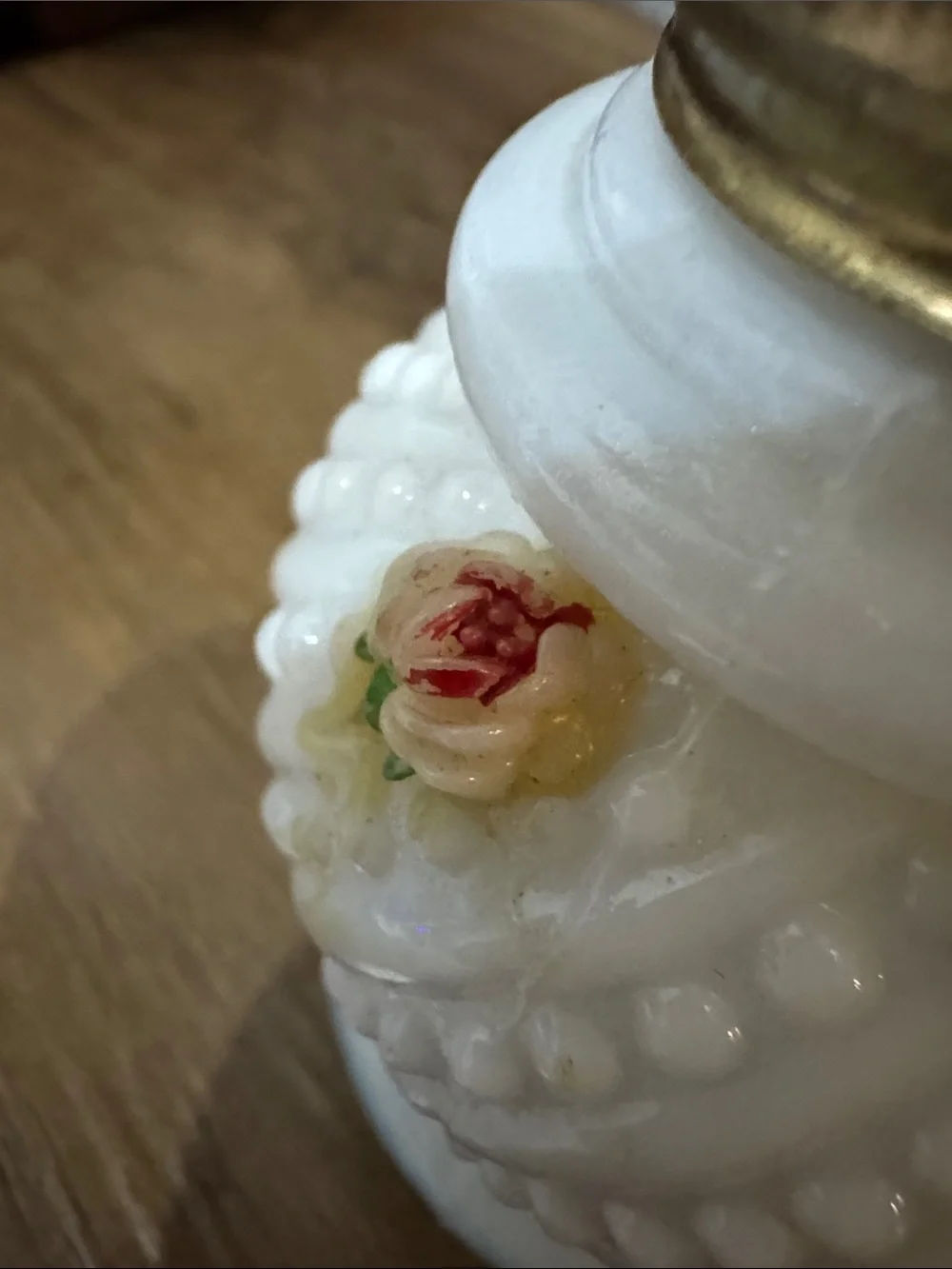 Vintage mini milk glass oil lamp.